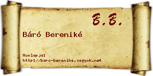 Báró Bereniké névjegykártya